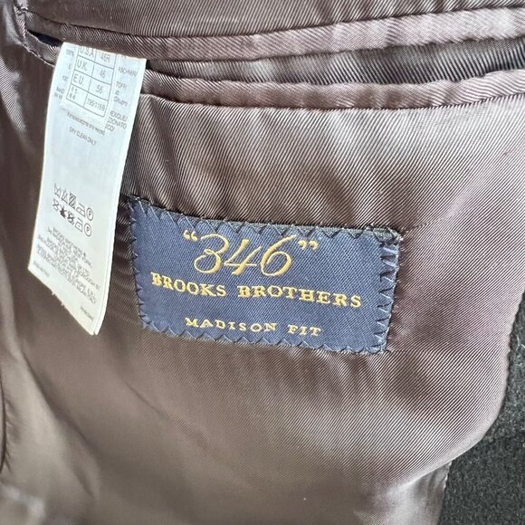 Brooks Brothers Tollegno 1900 Cashmere Madison Fit sportcoat, Black, Size 46R - Picture 12 of 15